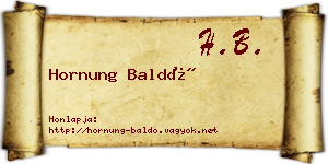 Hornung Baldó névjegykártya